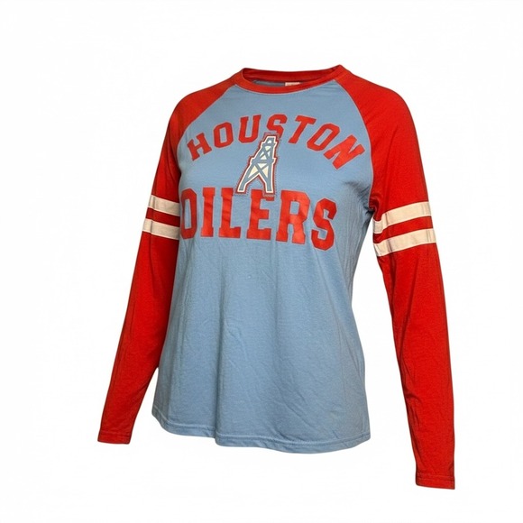 Nike Other - Nike Houston Oilers Mens Blue Red Long Sleeve Raglan T-Shirt Small